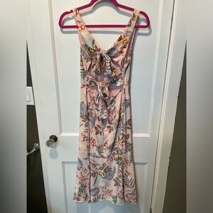 Lulus Midi Dress Island Sun- Blush